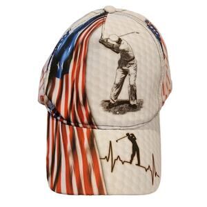 Patriotic GOLF Multi Color Hat Snapback Baseball Cap Worn Once
